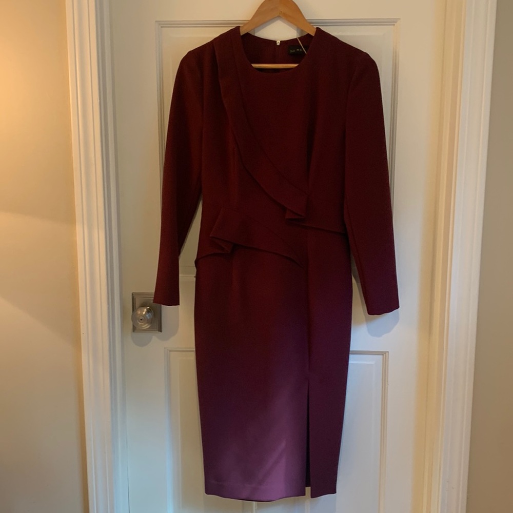 BGL burgundy, long sleeve dress size 46 (EU)